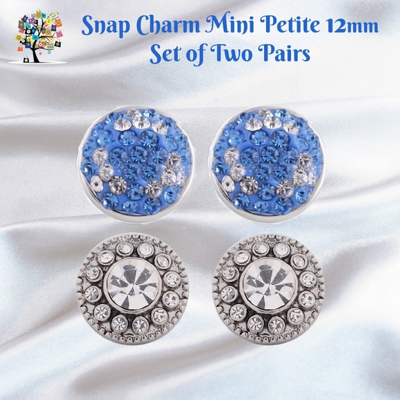 Dragonfly Spirit Designs Jewelry - Snap Charm Mini Petite Snaps 12mm Includes Two Pairs Shown-Ideal for Earrings